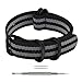 21mm Black/Grey PVD Nylon Bond NATO Strap Band Military Zulu Style Wrist Band