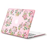 Kuzy - AIR 13-inch Vintage Flowers PINK Rubberized Hard Case for MacBook Air 13.3
