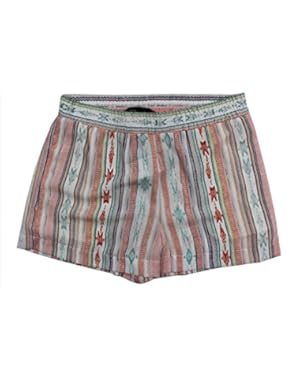 Women's Pink Coral Tribal Striped Print Sheer Shorts