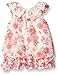 Nannette Little Girls Floral Chiffon Bubble Legging Set, Off White/Coral, 12 Months