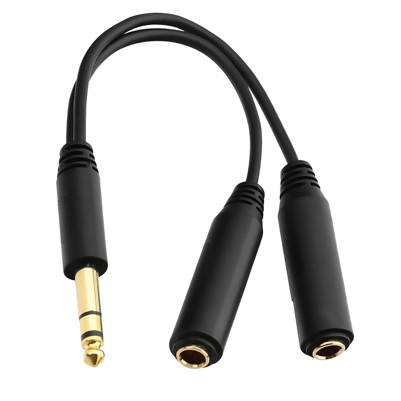 JOMLEY 1/4 Inch Jack Splitter Cable, 6.35mm TRS Stereo Male to Dual 6.35mm TRS Stereo Female Jack Headphone Splitter Cable - 8 inches/20cm