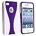Snap-on Case Compatible with Apple iPhone 4 / 4S, Dark Purple / White Cup Shape