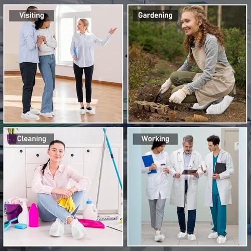 Disposable Shoe Covers, 100 Packs (50 Pairs) Boot Covers Non-Slip Shoe Covers for Indoor Shoe Protector Medical Boot Cover Rain Shoes Sneaker Bottom Protector Shoe Cover