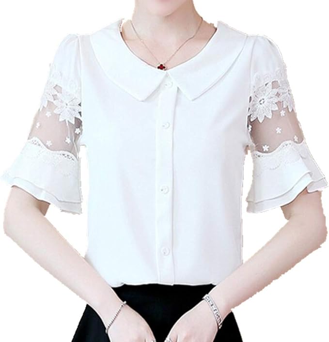 Women's Summer Shirt Shirts go with Slim， Slim， SolidColored Buttons