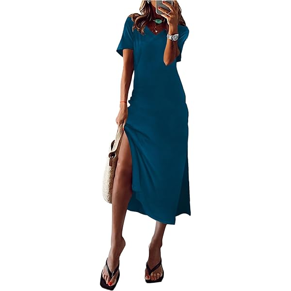 Summer Dresses Dokotoo Casual Maxi Dress Color Block Striped