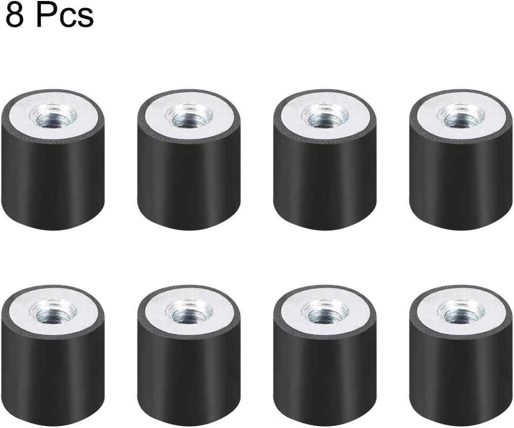 sourcing map 10 x 10mm M4 Thread Female Rubber Mounts,Vibration Isolators,Replaces Anti Vibration Pads Flat Silentblock Base Block 8pcs - Image 3