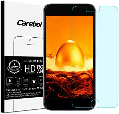 Carebol Clear Premium Tempered Glass Screen Protector for iPhone 7(4.7 inch),[Anti-scratch][High Definition][2.5D Round Edge][Anti-fingerprint][Bubble-free]