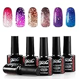 Yaoshun Soak Off Gel Nail Polish Temperature Color Changing Series 6Pcs Sets 10ml Mixed Colors #005