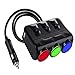 YAKER 3-Socket Cigarette Lighter Power Adapter, 2-Port 12/24V DC Cigarette Lighter Splitter Outlet Power Plug with Car Charger for iPhone iPhone7s/7/7 Plus,iPad, Samsung Galaxy
