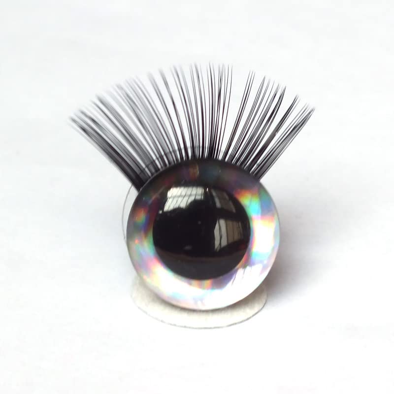 20Pcs 3D Safety Glitter Toy Eyes with Eyelashes for Crocheting, 16mm (0.63
