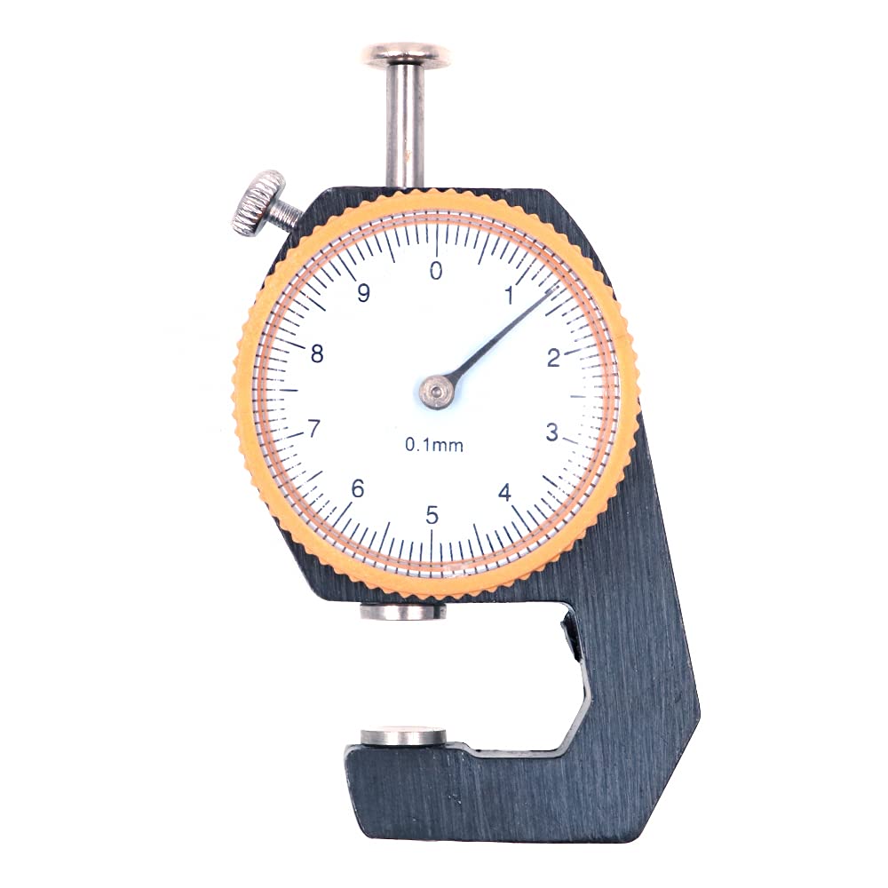 CENPEK 0-10mm Thickness Gauge, Flat Head Thickness Tester Dial for Leather Cloth Measuring Accuracy 0.1mm
