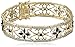 Amazon Collection 18k Yellow Gold Plated Sterling Silver Genuine Blue Sapphire and Diamond Accent Floral Bracelet, 7.25