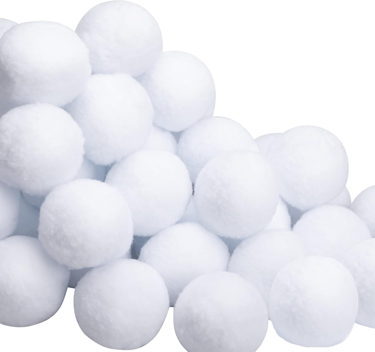 Artificial Snow - codree 100 Pcs Fake Snowballs for Kids- 2.4 Inch Indoor Snowball Fight Balls- Artificial Snowballs for Indoor and Outdoor Snow Fight Christmas Tree Decorations