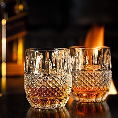 Unique Whisky Glasses Set of 2. Lead Free Ultra Clarity Glass Rocks Tumblers (300ml). 'Crystal Cask' by Van Daemon for Spirits Bourbon - Image 5