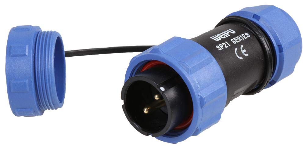 PRO ELEC Circular Connector, SP211 Series, 2-Pole Cable Mount Plug, Solder Socket, Threaded, IP68, 500V AC, 30A – PELR0156