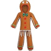yolsun Children Gingerbread Man Costume Christmas Outfit Funny Cosplay Hooded Clothes