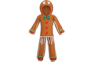 yolsun Children Gingerbread Man Costume Christmas Outfit Funny Cosplay Hooded Clothes