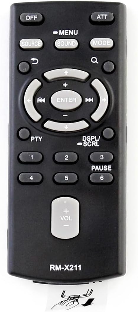 VINABTY RM-X211 Remote Control fit for Sony Car Stereo CDX-GS500R CDX-G1000UE CDX-G1002U DSX-A50BT DSX-A400BT DSX-A60BT CDX-G1001U CDX-G1003ER CDX-G1003UR CDX-G1050U CDX-G1050UE CDX-G1051U