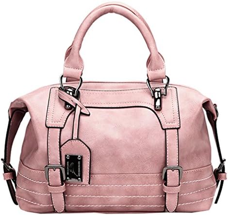 Juilletru Pink Women Tote Bags PU Leather Handbags Top Handle Vintage Purse Crossbody Shoulder Bag