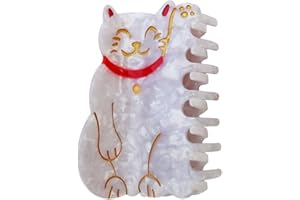 OMG DECOR Lucky Cat Hair Clips,Cellulose Acetate Hair Clips,Small Claw Clips for Girl,Hair Accessories