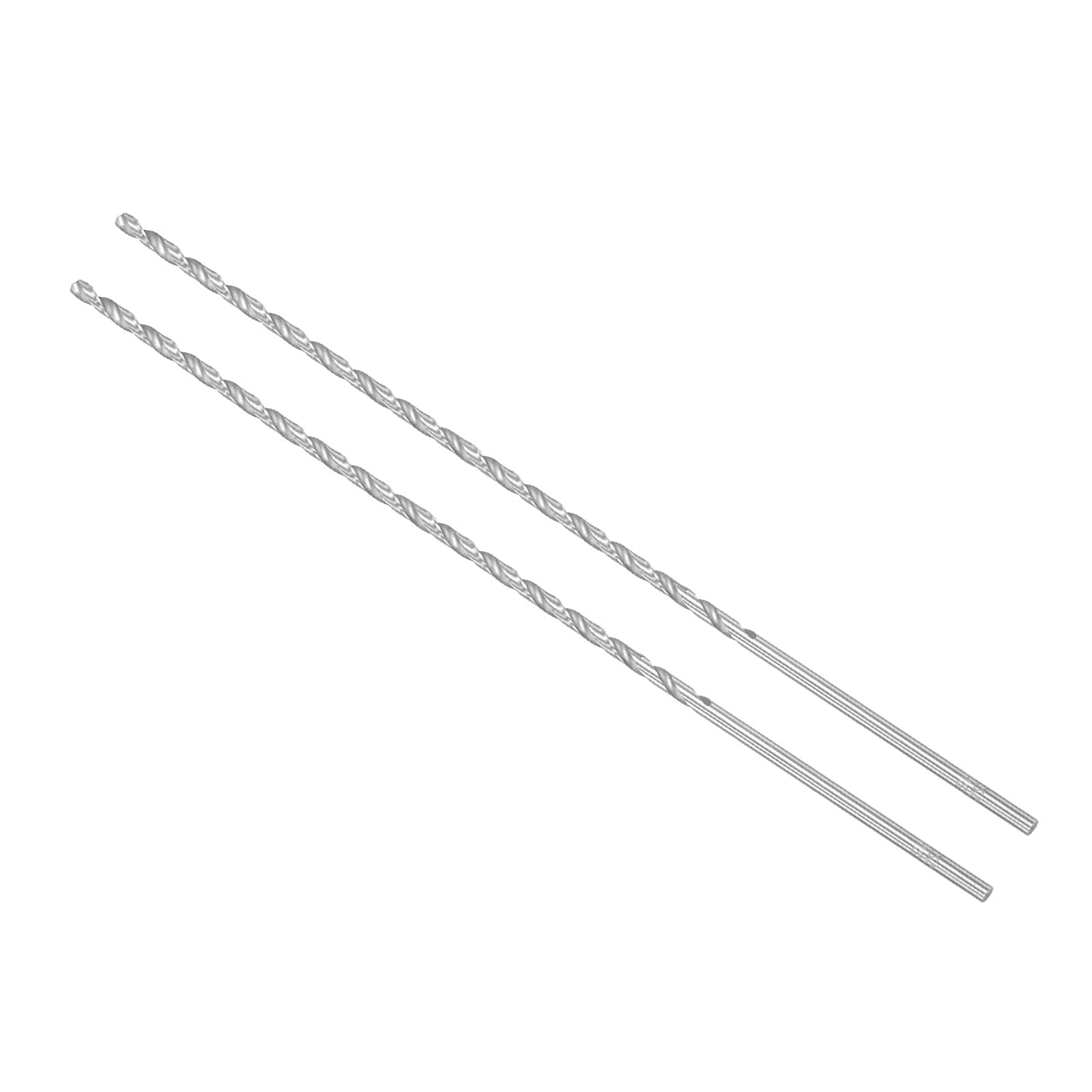 CoCud Extra Long High Speed Steel Twist Drill Bits, 3.5mm Diameter 250mm Length, Straight Twist Jobber Drill Bit - (Applications: for Metal Woodwork Plastic Aluminum), 2-Pieces