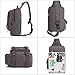 KAUKKO Canvas Leather Outdoor Sling Bag Cross Body Messenger Bag Shoulder Backpack Daypack Grey