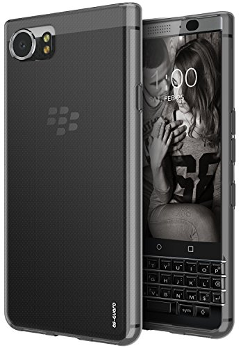 Blackberry KEYone Case, As-Guard Ultra [Slim Thin] Flexible TPU Soft Skin Silicone Protective Case Cover For Blackberry KEYone (Smoke Black)