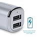 Tranesca 4.8A/24W 2 USB Port Car Charger Compatible with iPhone X 8 7 6S 6 Plus, 5 SE 5S 5 5C, Samsung Galaxy S9 S8 S7 S6 Edge, Note 8 4, LG G6 G5 V10 V20, HTC,Nexus, iPad Pro and More-Silver