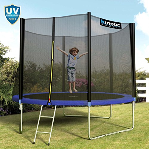 [- Kinetic Sports Outdoor Gartentrampolin Komplett-Set inkl. Sicherheitsnetz Randabdeckung Leiter A