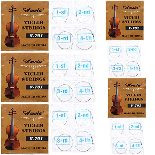 image for Alice 5 Sets Replacement Stainless Steel 3/4 4/4 Size Fiddle String Vi