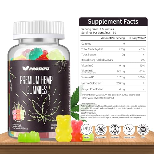PREMIUM HEMP GUMMIES – 120 COUNTS FRUITY GUMMY BEAR WITH HEMP OIL HIGH POTENCY FOR DEEP AND HEALTHY BЕDTIME – OMEGA 3 SUPPLEMENT WITH HEMP OIL