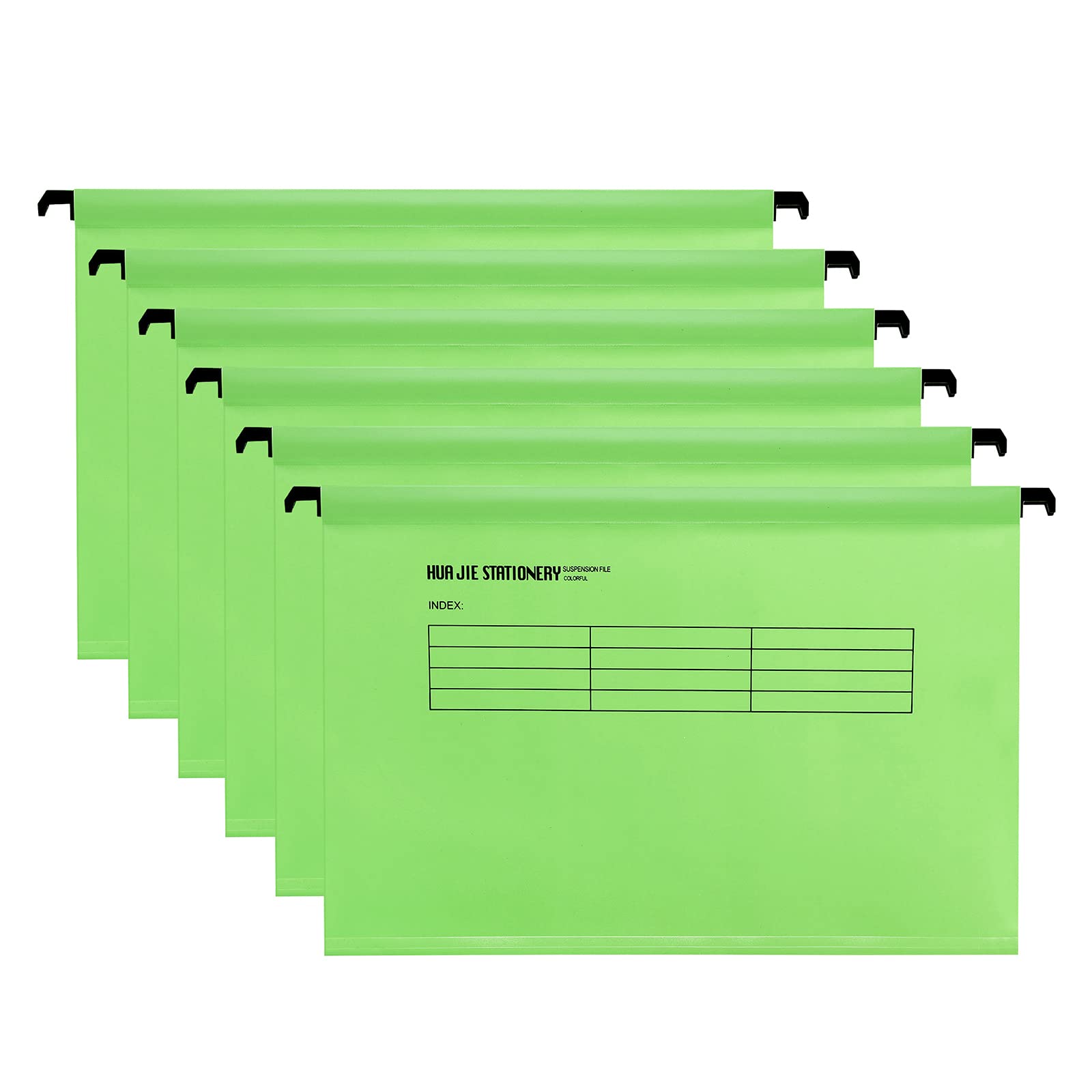 Hotyin Foolscap Suspension Files, 12pcs Filing Cabinet Suspension Files with Tabs and Card Inserts, Polypropylene Hanging Filing Folder for File Organization, Green