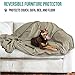 PetAmi Dog Blanket for Bed, XL Pet Blanket Large Dogs, Fleece Furniture Couch Cover Protector Sofa Car Crate Kennel, Soft Sherpa Cat Throw Plush Reversible Washable, Twin 60x80 Solid Taupe