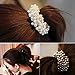 Polytree 3pcs Women's Girls Fashion Pearl Hair Band Ponytail Holder (Black Khaki White 3pcs)