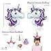 UNICORN PARTY SUPPLIES DECORATIONS- 12 guests Complete Set Cake Cupcake Toppers, Gold Headband, Helium Foil Balloons, Heart Balloons, Happy Birthday Banner, Gifts, Favors For Girl First 1st Birthday
