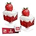 Dessert Cups – Square Stem Shape Clear Plastic Parfait Cups | 2 oz - 24 Pack | Mini Cups - Chocolate Cups for Desserts | Appetizer Cups | Shooter Glasses | Mini Plastic Cups [Mini Wonders]