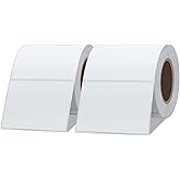 Hybsk 3x2 inch Direct Thermal Labels for Barcodes, Address, Compatible with Rollo Label Printer & Zebra Desktop Printers (3"x2",2 Rolls White)