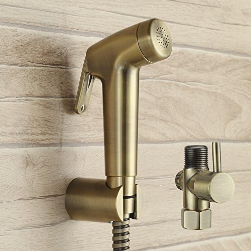Antique bronze Hand Held Sprayer Shattaf Toilet Attachment | Complete Handheld Cloth Diaper Spray Set Extra Long Hose and 7/87/81/2 T Adapter