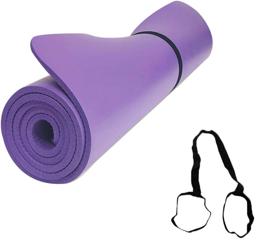 Yoga and Pilates Exercise Gym Mat 10mm NBR Foam with Carry Strap Gymnastics Yoga