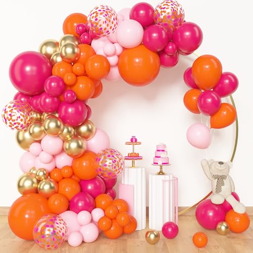 Amandir Pink Orange Balloon Arch Kit