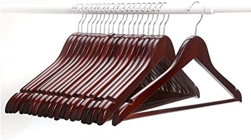 AADYA Solid Wooden Suit Hangers/Wooden Men Hangers, Wood Clothes Hangers with Chrome Hooks-(Set of 12 PCS)