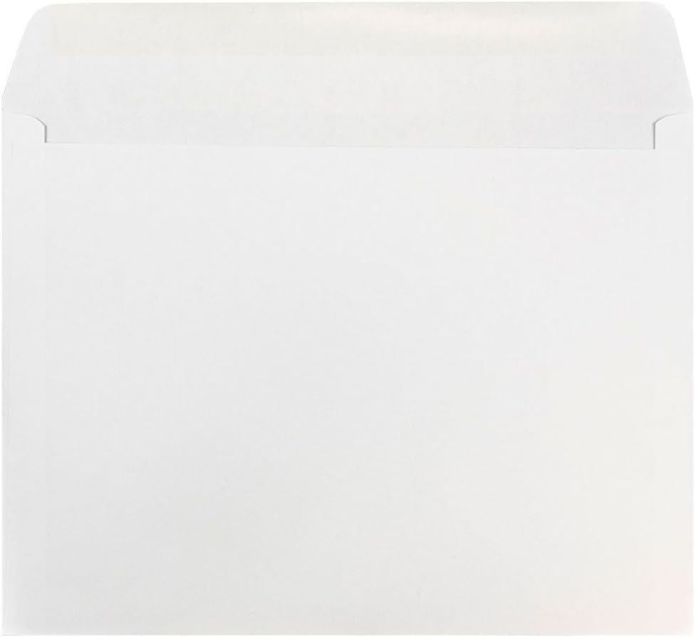 JAM PAPER 7 x 10 Booklet Commercial Envelopes - White - 50/Pack : Office Products