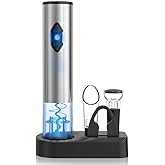 CIRCLE JOY 5-in-1 Electric Wine Opener Gift Set Stainless Steel Electric Wine Bottle Opener Battery Operated Corkscrew with F
