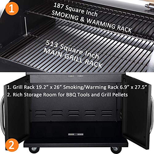 Z GRILLS Wood Pellet Grills 8in1 Smoker Grill 694 sq.in. Cooking Area