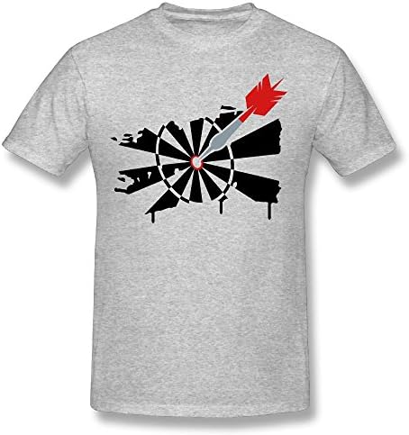 Juloliang A Dartboard With Dart 4X-Large Tshirts Gray Double Dry Performance For Mens O-Neck Tee Shirt