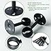Alise Curtain Rod Holder Bracket 1''Dia,Closet Rod Holders Wall Mounted,Ceiling Mount Curtain Flange Brackets,Curved Shower Curtain Rods for Bathroom,Stainless Steel Black Finish,Pack of 2