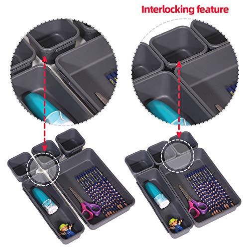 TENABORT 32 Pack Interlocking Desk Drawer Organizer Tray Dividers
