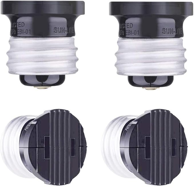 Light Bulb Socket to Outlet Adapter, Convert E26 Bulb Socket to