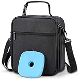 Lunch Box Lunch Bag for Men, Boys, Adult with Shoulder Strap, Insulated Mens Lunch Bag Cooler for Work School Outwork with Water Bottle Holder and Tableware Carrying Pockets - Black