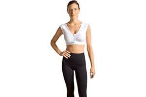 Tommie Copper Shoulder Support Compression Bra with Front Zipper Closure Wireless Posture Corrector & Back Support Bra UPF 50